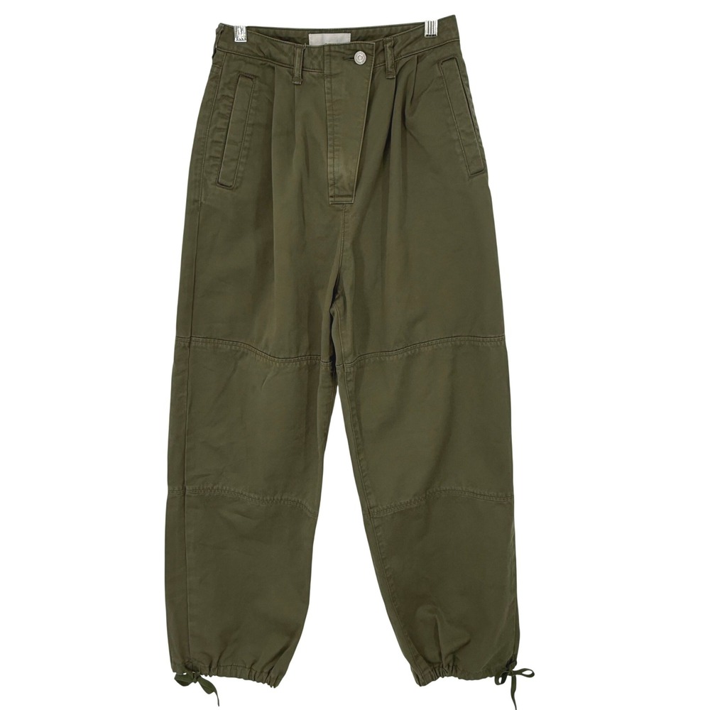 Moussy Vintage Cargo Pants Womens S Olive Green Excellent Pleated Made in Japan